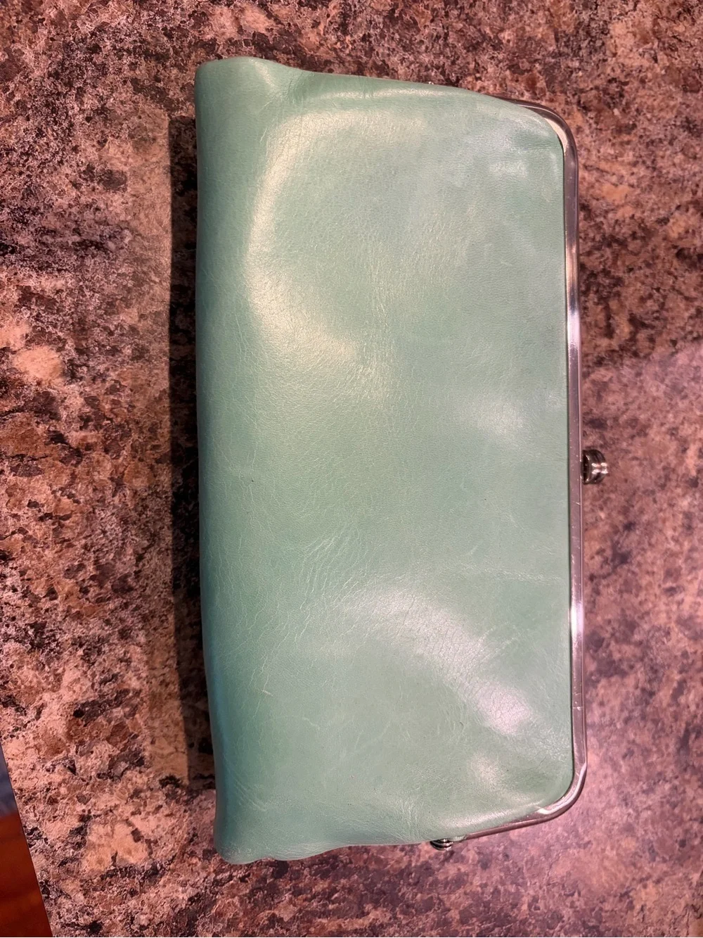 HOBO Mint Green Leather Clutch Wallet